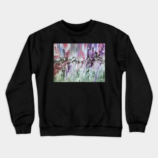 Abstract Mountains in Green Purple and White Crewneck Sweatshirt